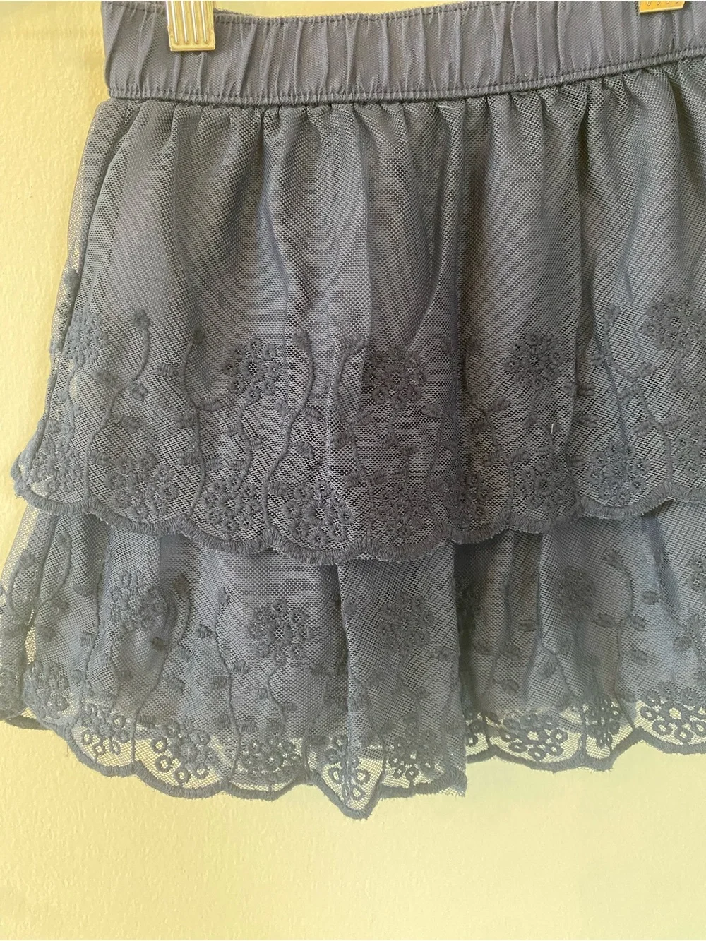 Carter's Girls Navy Layered Floral Lace Skirt - back to school - size 6
